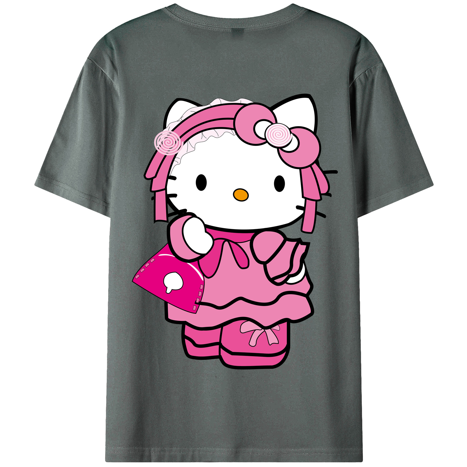 （画像用） Hello Kitty ハローキティ 綿100％半袖Tシャツ（背面プリント）